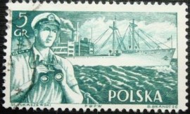 Selo postal da Polônia de 1956 S.S.Kilinski