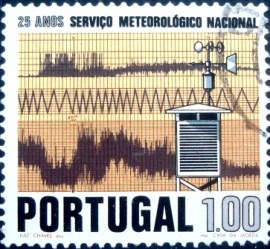 Selo postal de Portugal de 1971 Automated Weather - 1146 U
