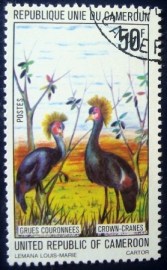 Selo postal de Camarões de 1977 Black Crowned Crane