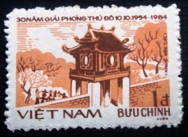 Selo postal do Vietnam de 1984 Khue Van Gateway
