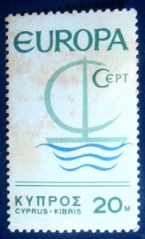 Selo postal do Chipre de 1966 Europa C.E.P.T.