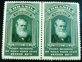 Par de selos postais COMEMORATIVOS do Brasil 1939 - C 140 M