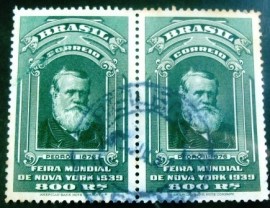 Par de selos postais COMEMORATIVOS do Brasil 1939 - C 140 U