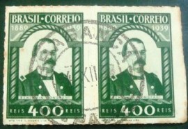 Par de selos postais COMEMORATIVOS do Brasil 1939 - C 143 U