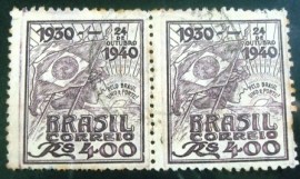 Par de selos postais COMEMORATIVOS do Brasil 1940 - C 157 U