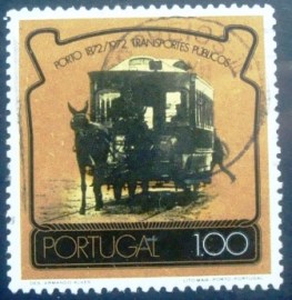 Selo postal de Portugal de 1973 Horse Tramway