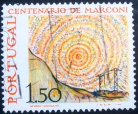 Selo postal de Portugal de 1974 Guglielmo Marconi