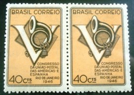 Par de selos postais COMEMORATIVOS do Brasil 1946 - C 215 M