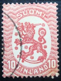 Selo postal da Finlândia de 1917 Saarinen Design 10