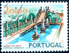 Selo postal de Portugal de 1975  Palace Garden Castelo Branco