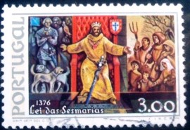 Selo postal de Portugal de 1976 King Ferdinand 1