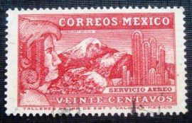 Selo postal do México de 1934 Aztec eagle man