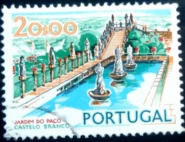 Selo postal de Portugal de 1977  Palace Garden Castelo Branco