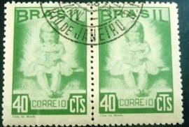 Par de selos postais COMEMORATIVOS do Brasil 1948 - C 239 M1D