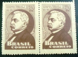 Par de selos postais de 1951 Silvio Romero