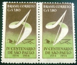 Par de selos postais COMEMORATIVOS do Brasil 1953 - C 294 M