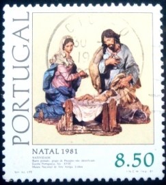 Selo postal de Portugal de 1981 Christmas Nativity