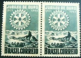 Par de selos postais COMEMORATIVOS do Brasil 1955 - C 358 M