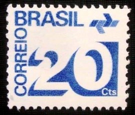 Selo postal Regular emitido no Brasil em 1975  547 M