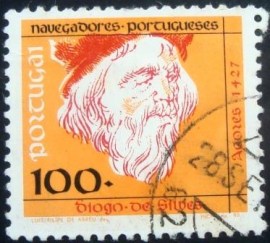 Selo postal de Portugal de 1990 Diogo de Silves 1821 U