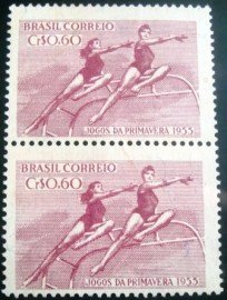 Par de selos postais COMEMORATIVOS do Brasil 1955 - C 368 M V