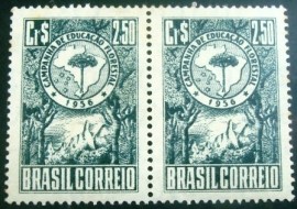 Par de selos postais COMEMORATIVOS do Brasil 1956 - C 382 MPR