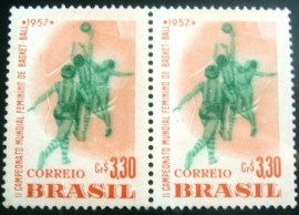Par de selos postais COMEMORATIVOS do Brasil 1957 - C 393 M