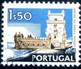 Selo postal de Portugal de 1972 Belem Tower Lisboa