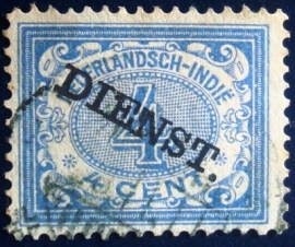 Selo postal Índia Holandesa Issues overprinted Dienst 4