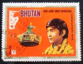 Selo postal do Butão de 1974 King Jigme Singye Wangchuk
