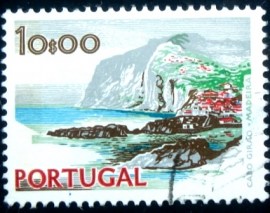 Selo postal de Portugal de 1974 Cape Girao Madeira