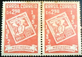 Par de selos postais COMEMORATIVOS do Brasil 1957 - C 390 N