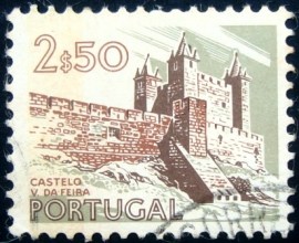 Selo postal de Portugal de 1973 Vila da Feira Castle
