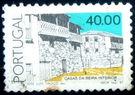Selo postal de Portugal de 1987 Beira inland house