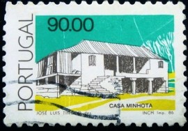 Selo postal de Portugal de 1986 Casa Minhota