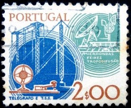 Selo postal de Portugal de 1980 Telegraph key and masts - 1472 U