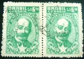 Par de selos postais de 1960 Lazaru Zamenhof - C 447 U