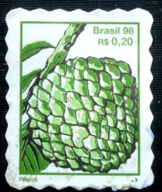 Selo postal do Brasil de 1998 Pinha