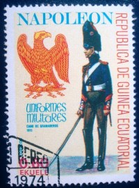Selo postal da Guinea Equatorial de 1977 Corporal of the Grenadiers