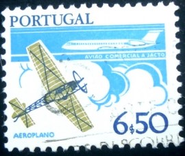 Selo postal de Portugal de 1980 Monoplane - 1475 U