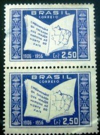 Par de selos COMEMORATIVOS do Brasil de 1956 - C 380 M V