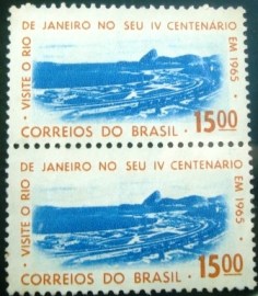 Par de selos postais do Brasil de 1964 Flamengo - C 515  N V