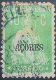 Selo postal de Açores de 1930 Ceres retouched engraving 40c