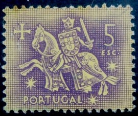 Selo postal de Portugal de 1953 Knight on horseback 5$ - 803