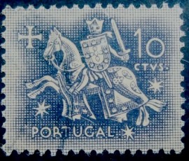 Selo postal de Portugal de 1953 Rei Dinis 10