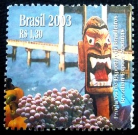 Selo postal do Brasil de 2003 Frutas e Carranca