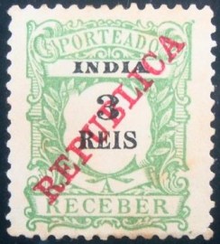 Selo porte devido da India 1911 Overprints 3