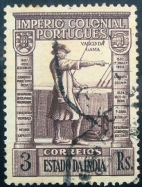 Selo postal da Índia Portuguesas de 1938 Vasco da Gama - 396 U
