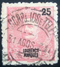 Selo postal de Lourenço Marquês de 1903 King Carlos I 25rs