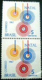 Par de selos COMEMORATIVOS do Brasil de 1967 - C 586 N V
